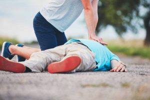 Dramatic resuscitation on the rural road. Themes rescue, help and hope.
